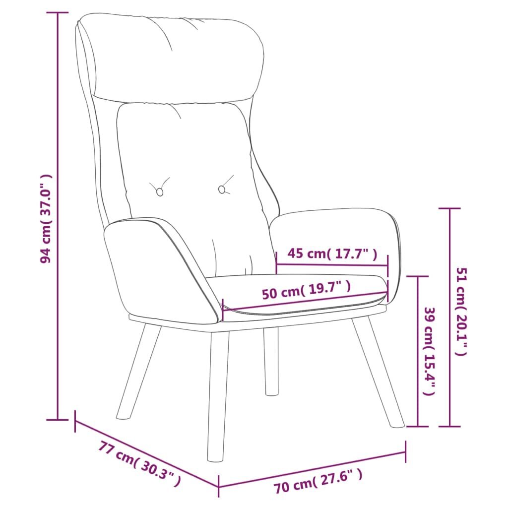 vidaXL puhketool, helehall, kangas ja PVC hind ja info | Tugitoolid ja tugitoolvoodid | kaup24.ee