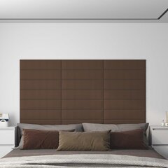 vidaXL seinapaneelid 12 tk, pruun, 60 x 15 cm, kangas, 1,08 m² hind ja info | Lae-, seinakaunistus elemendid | kaup24.ee