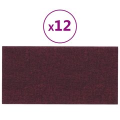 vidaXL seinapaneelid 12 tk, lilla, 30 x 15 cm, kangas, 0,54 m² hind ja info | Lae-, seinakaunistus elemendid | kaup24.ee