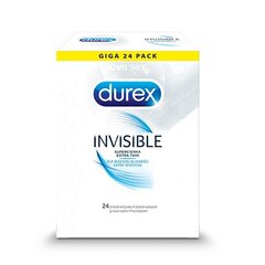 Супер тонкие презервативы Durex Invisible Extra Thin, 24 шт. цена и информация | Презервативы | kaup24.ee