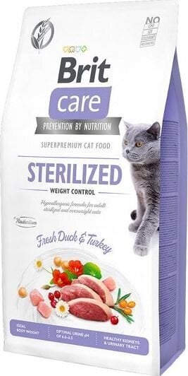 Brit Care Cat Grain-Free Sterilized Weight Control kassitoit 7kg цена и информация | Kuivtoit kassidele | kaup24.ee