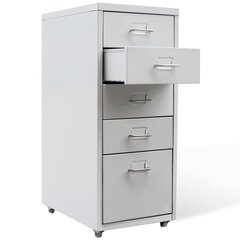 Металлический шкафчик для документов с 5 ящиками, серый цена и информация | Шкафчики в гостиную | kaup24.ee