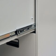 vidaXL metallist kontorikapp 3 sahtliga, hall, 102,5 cm, teras hind ja info | Elutoa väikesed kapid | kaup24.ee