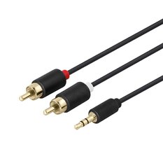 Deltaco 3.5 mm male, 2xRCA male, 5 m цена и информация | Кабели и провода | kaup24.ee