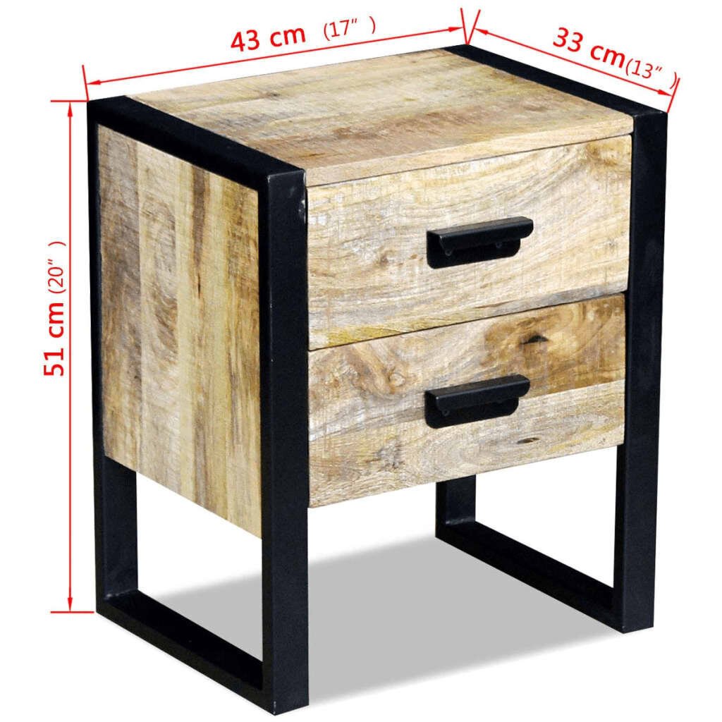 Sahe sahtliga lisalaud mangopuidust vidaXL 43 x 33 51 cm hind ja info | Öökapid | kaup24.ee