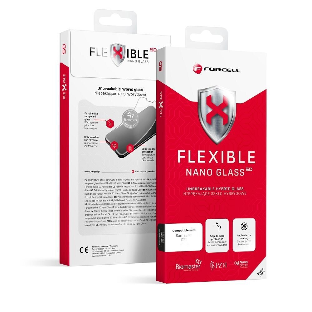 Ekraanikaitse 9H Forcell Flexible Nano Glass 5D for iPhone 7/8/SE 2020 4,7" black hind ja info | Ekraani kaitsekiled | kaup24.ee