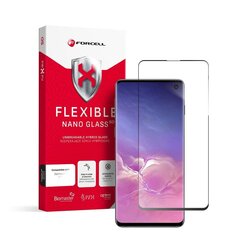 Ekraanikaitse 9H Forcell Flexible Nano Glass 5D for Samsung Galaxy S10 black (Hot Bending) working fingerprint scanner hind ja info | Forcell Mobiiltelefonid, foto-, videokaamerad | kaup24.ee