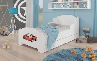 Lastevoodi Amadis Red Car 160x80cm madratsiga ja sahtliga цена и информация | Детские кровати | kaup24.ee