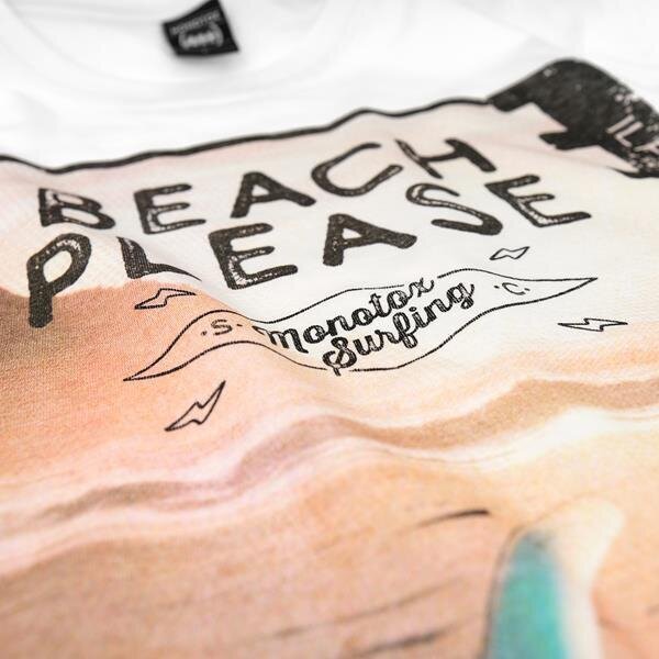 T-särk monotox beach white beach20white цена и информация | Meeste T-särgid | kaup24.ee