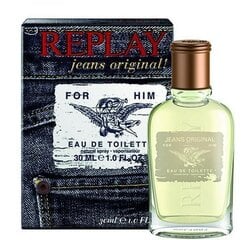 Replay Jeans Original! for Him EDT meestele 30 ml hind ja info | Meeste parfüümid | kaup24.ee
