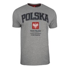 T-särk monotox polska college grey mel m-ts-03tp-02 hind ja info | Meeste T-särgid | kaup24.ee