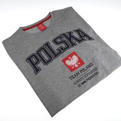 T-särk monotox polska college grey mel m-ts-03tp-02 hind ja info | Meeste T-särgid | kaup24.ee