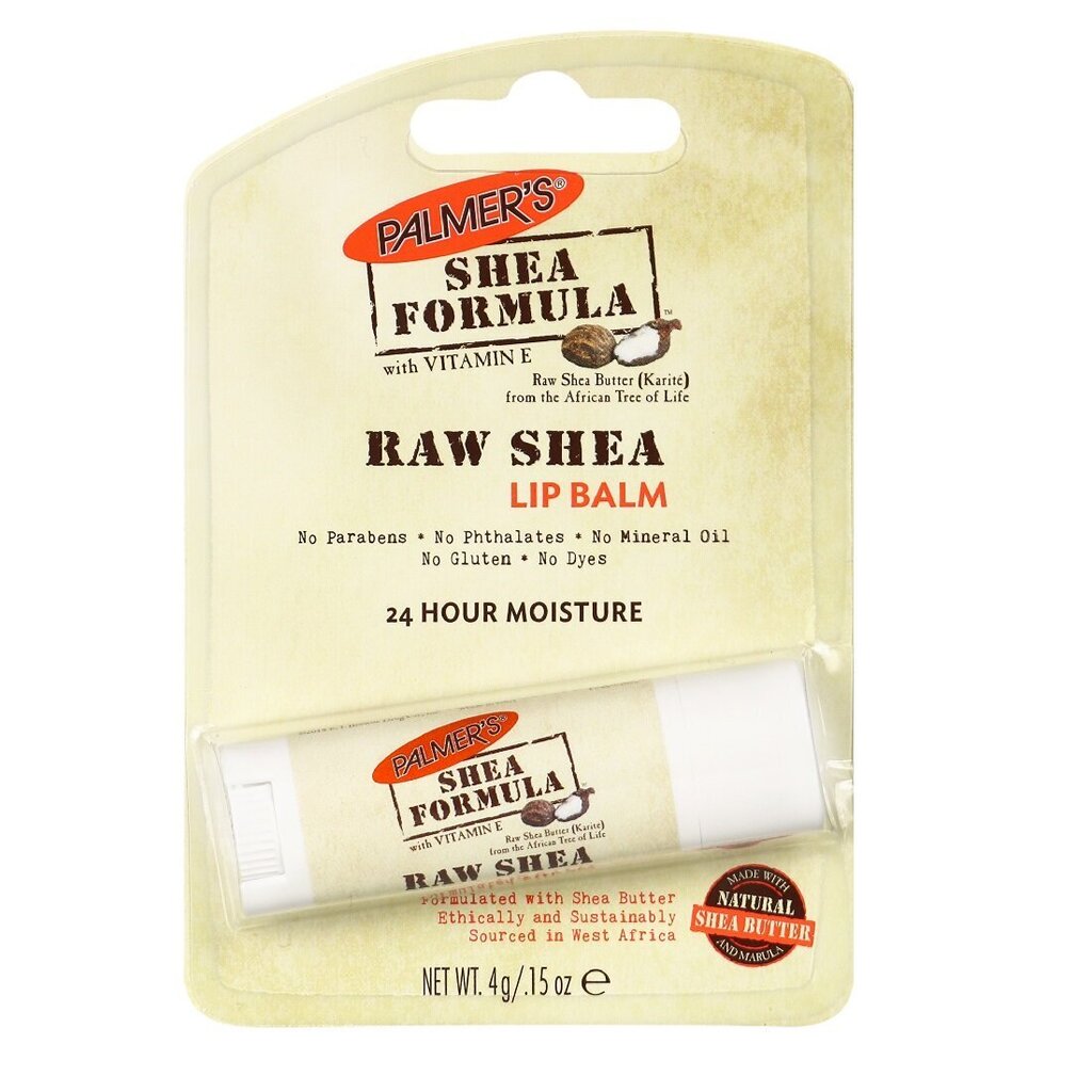 Huulepalsam Palmer's_Shea Formula Raw Shea Lip Balm, 4g hind ja info | Huulepulgad, -läiked, -palsamid, vaseliin | kaup24.ee