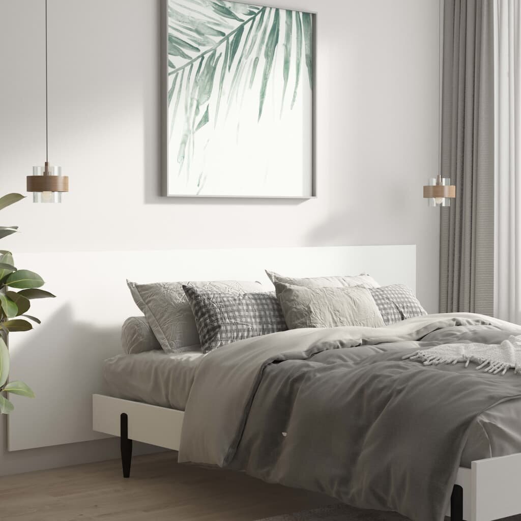 vidaXL seinale kinnitatav voodipeats, valge, 240x1,5x80 cm, tehispuit hind ja info | Voodid | kaup24.ee