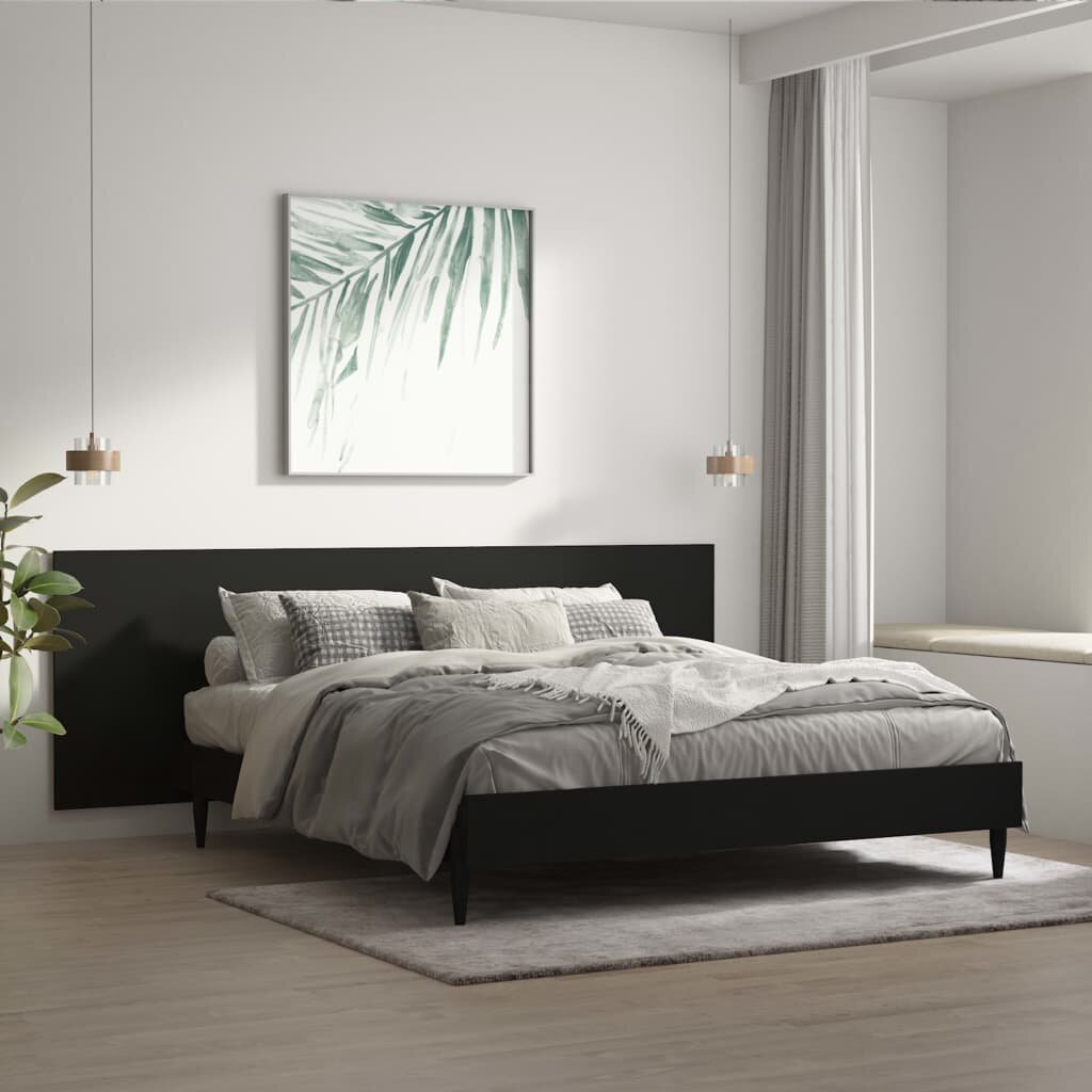vidaXL seinale kinnitatav voodipeats, must, 240x1,5x80 cm, tehispuit hind ja info | Voodid | kaup24.ee