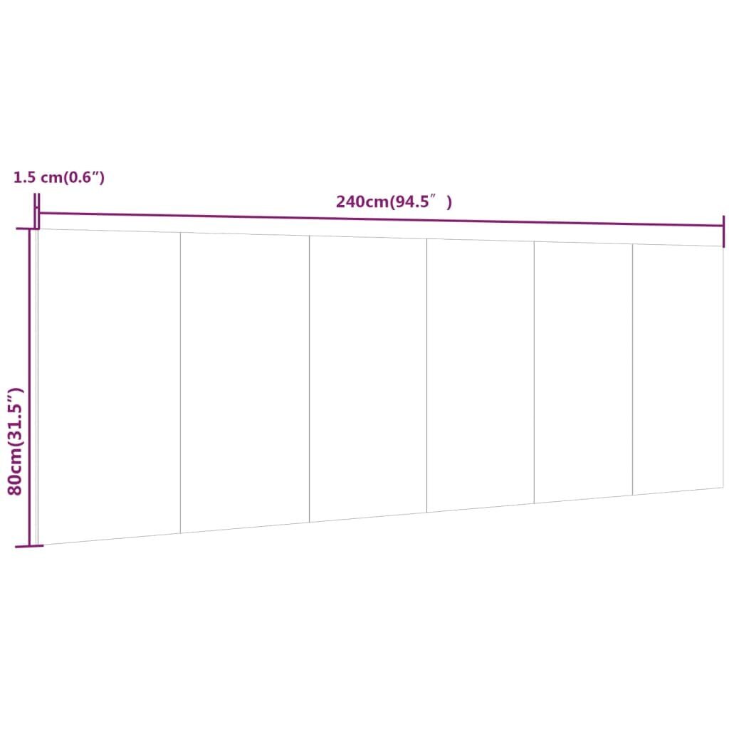 vidaXL seinale kinnitatav voodipeats, Sonoma tamm, 240x1,5x80 cm hind ja info | Voodid | kaup24.ee