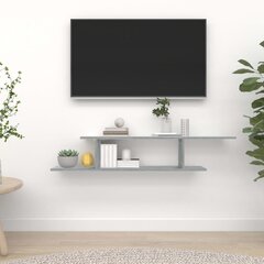 vidaXL seinale kinnitatav teleririiul, hall Sonoma tamm, 125x18x23 cm цена и информация | Полки | kaup24.ee