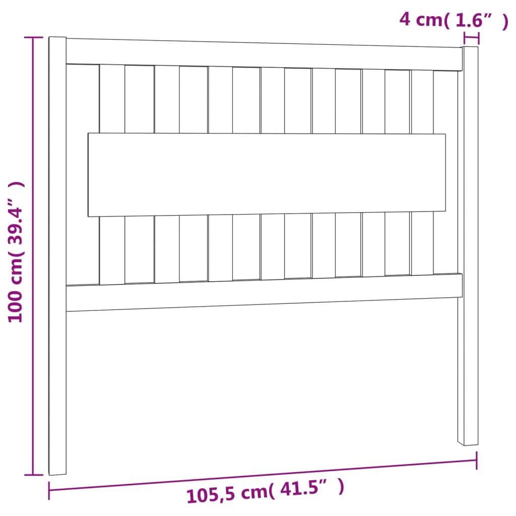 vidaXL voodipeats, 105,5 x 4 x 100 cm, männipuit hind ja info | Voodid | kaup24.ee