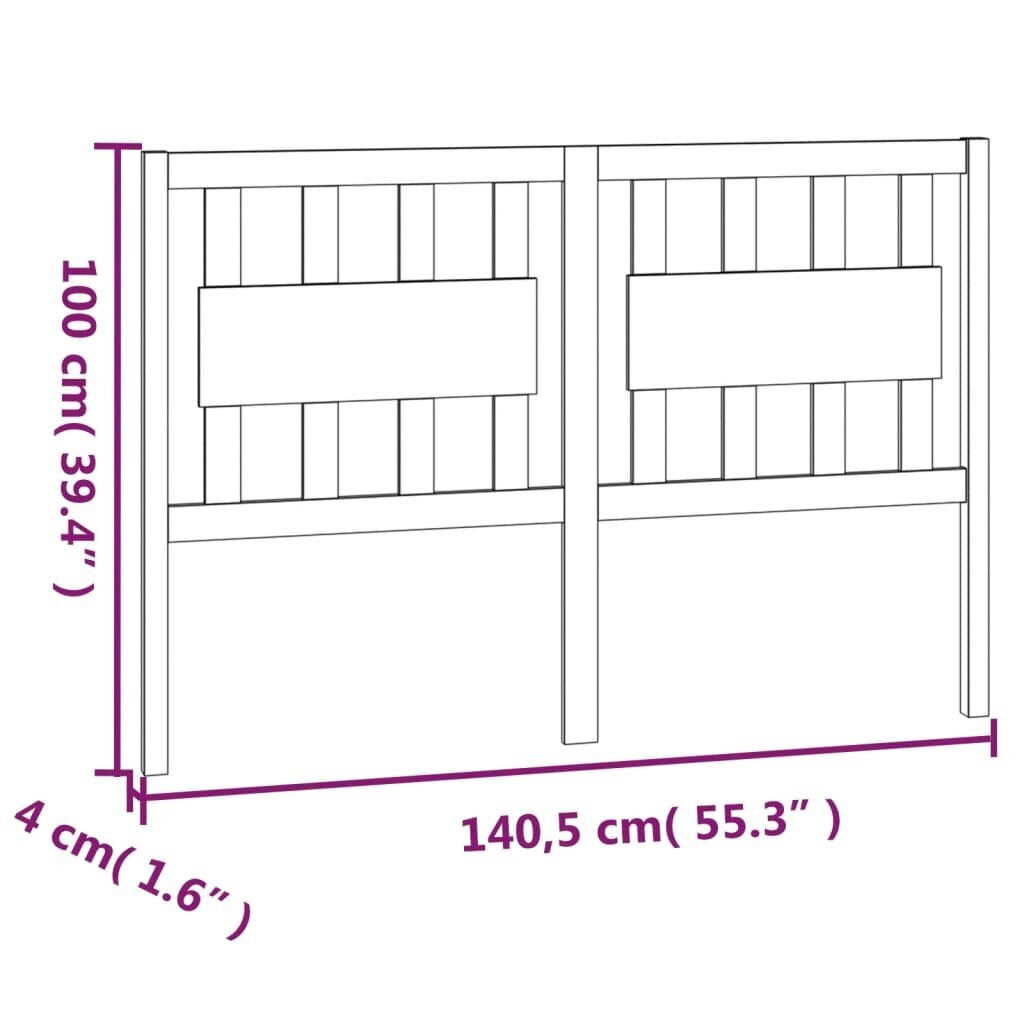 vidaXL voodipeats 140,5 x 4 x 100 cm, männipuit цена и информация | Voodid | kaup24.ee