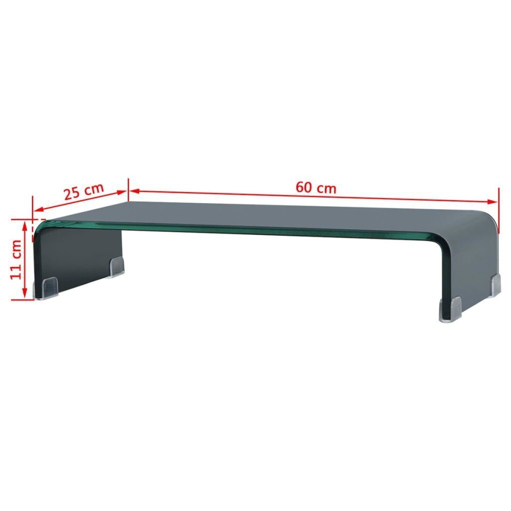 vidaXL telerialus klaasist 60 x 25 x 11 cm must цена и информация | TV alused | kaup24.ee