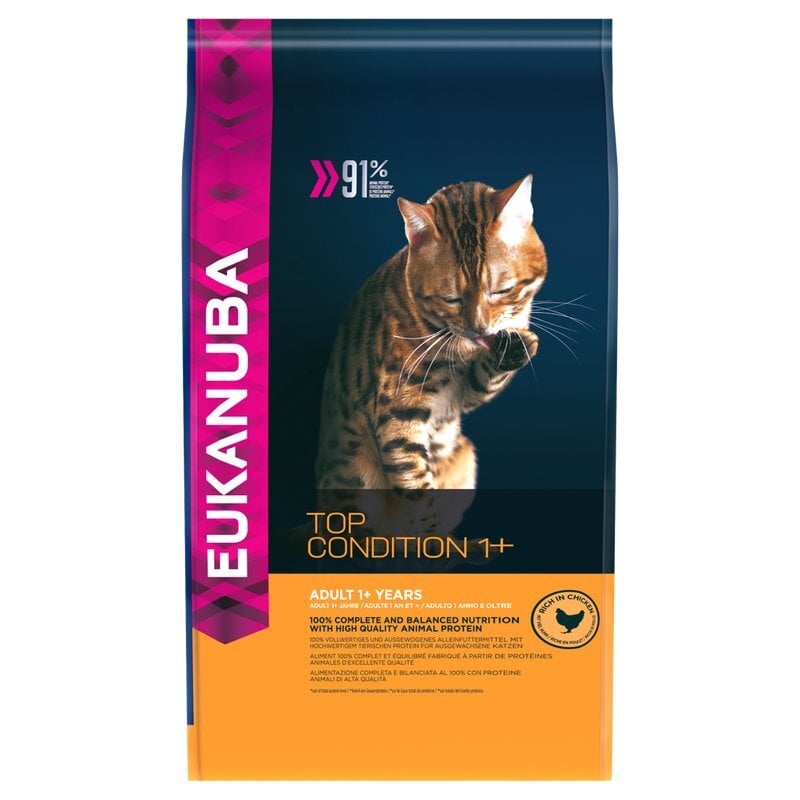 EUKANUBA Cat Adult All Breeds Top Condition täiskasvanud kassidele kanaga 10 kg hind ja info | Kuivtoit kassidele | kaup24.ee