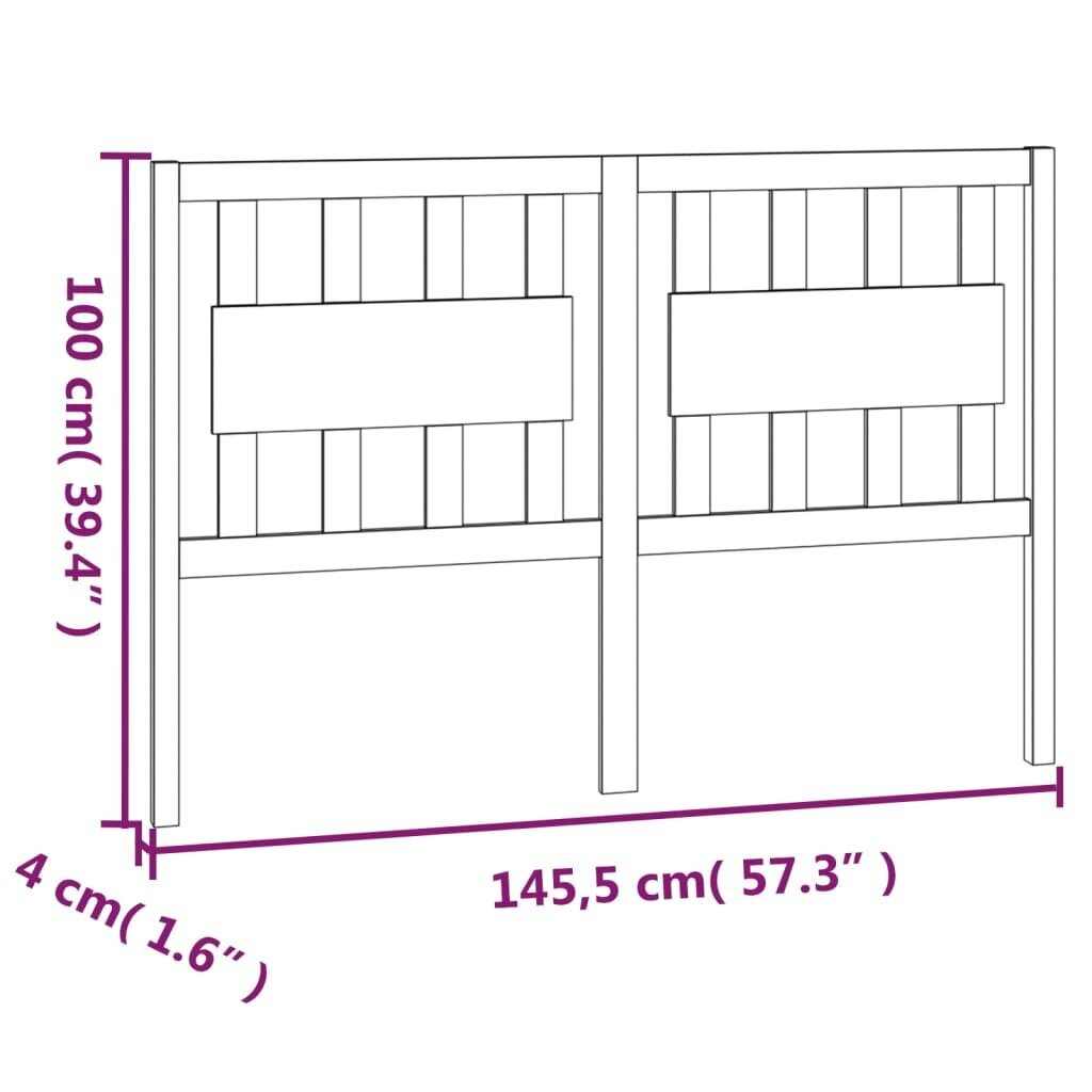 vidaXL voodipeats, valge, 145,5 x 4 x 100 cm, männipuit цена и информация | Voodid | kaup24.ee