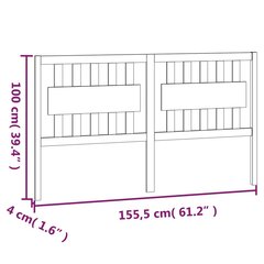 Изголовье кровати, 155,5x4x100 см, коричневое цена и информация | Кровати | kaup24.ee