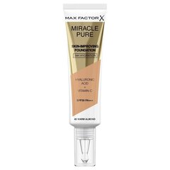 Jumestuskreem Max Factor Miracle Pure Skin Improving Foundation SPF30 44 Warm Almond, 30ml цена и информация | Пудры, базы под макияж | kaup24.ee