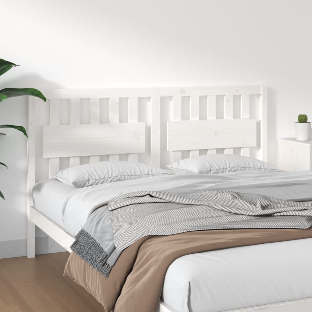 vidaXL voodipeats, valge, 165,5 x 4 x 100 cm, männipuit hind ja info | Voodid | kaup24.ee