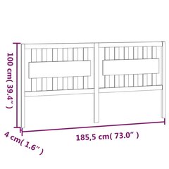 Изголовье кровати, 185,5x4x100 см, белое цена и информация | Кровати | kaup24.ee