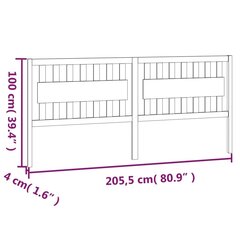 Изголовье кровати, 205,5x4x100 см, серое цена и информация | Кровати | kaup24.ee