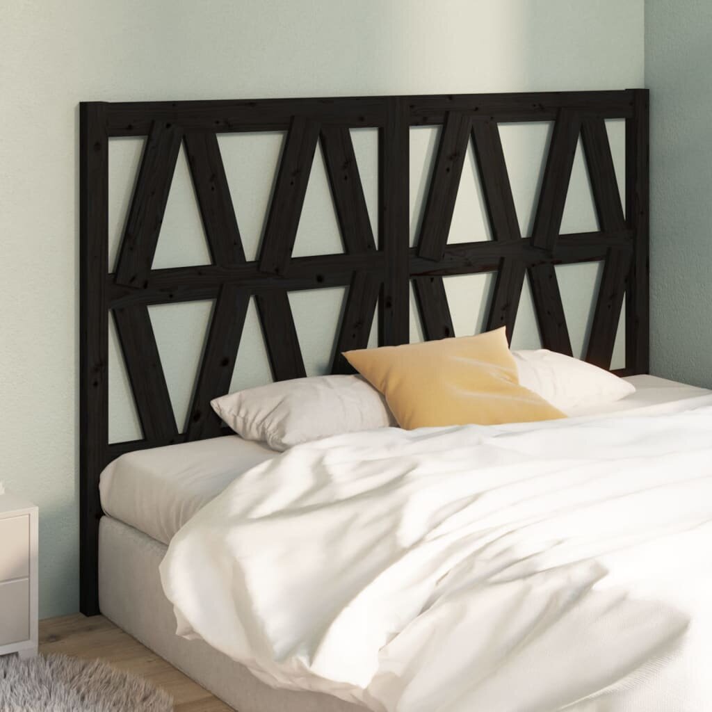 vidaXL voodipeats, must, 146 x 4 x 100 cm, männipuit hind ja info | Voodid | kaup24.ee