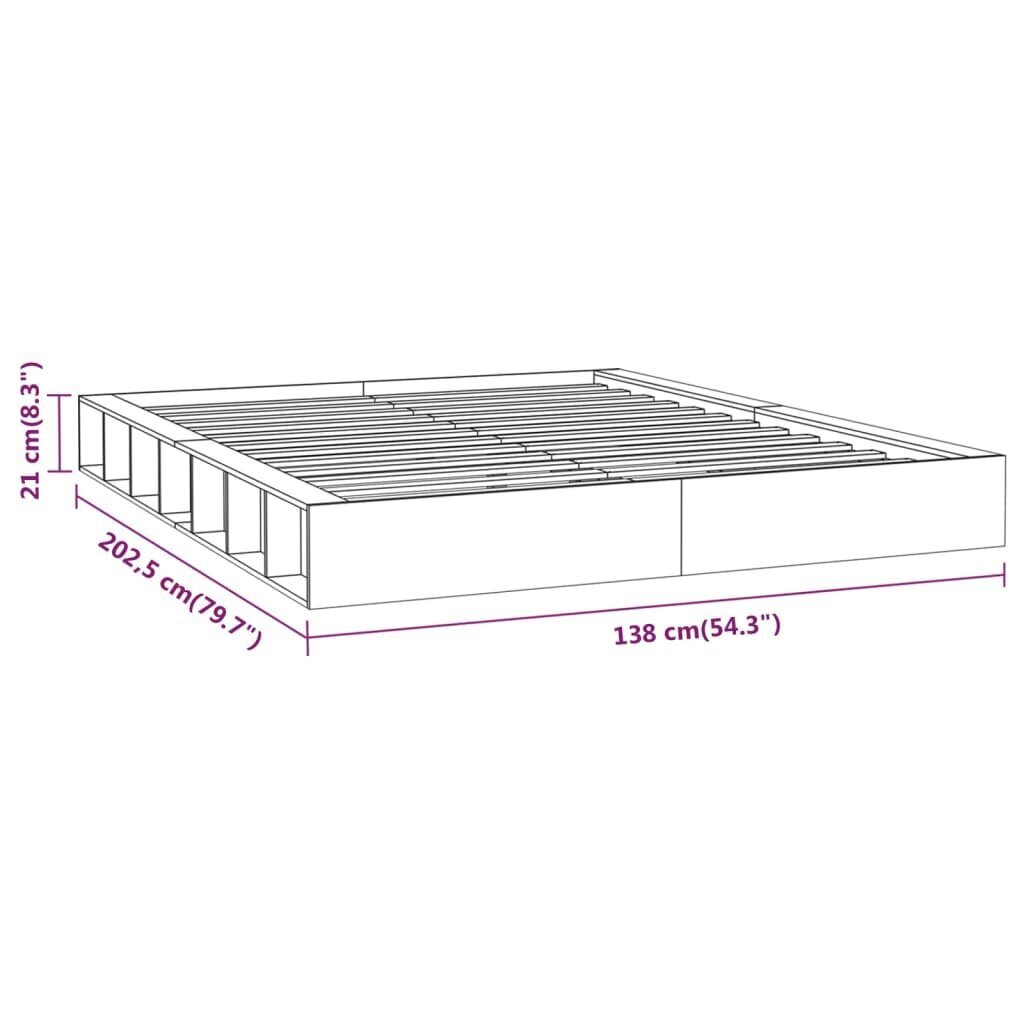 vidaXL voodiraam, valge, 120 x 200 cm, männipuit hind ja info | Voodid | kaup24.ee