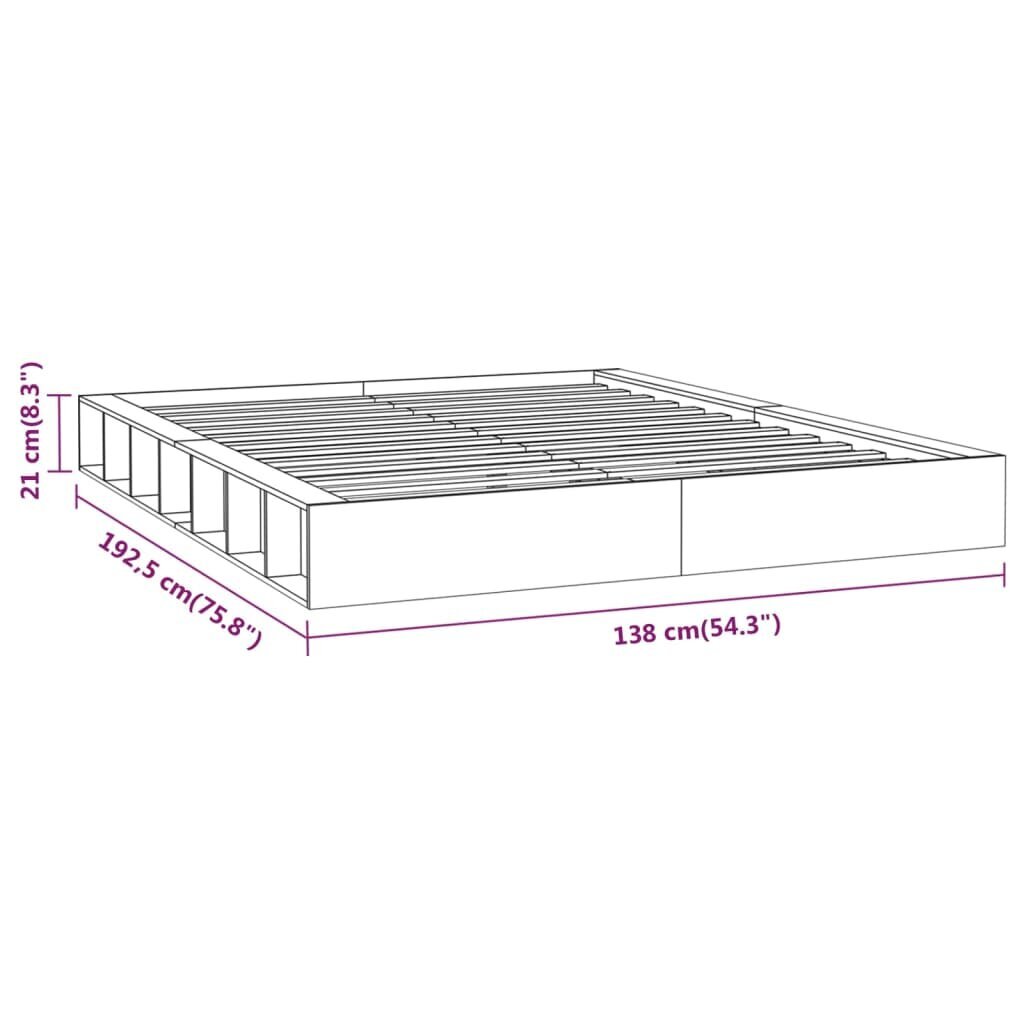 vidaXL voodiraam, valge, 120 x 190 cm, männipuit hind ja info | Voodid | kaup24.ee