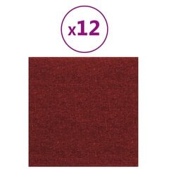 vidaXL seinapaneelid 12 tk, veinipunane, 30 x 30 cm, kangas, 1,08 m² hind ja info | Lae-, seinakaunistus elemendid | kaup24.ee