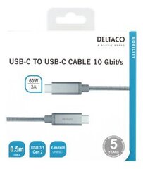 DELTACO USBC-1501M - USB typ C-kabel - USB-C till USB-C - 1 m
