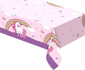 Plastikust laudlina "Unicorn Rainbow", 120 x 180 cm 93761 hind ja info | Ühekordsed nõud | kaup24.ee