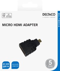 Deltaco adapter HDMI - micro HDMI, 4K UHD 30Hz hind ja info | USB jagajad, adapterid | kaup24.ee