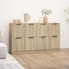 vidaXL puhvetkapid 2 tk, Sonoma tamm, 60 x 30 x 70 cm, tehispuit цена и информация | Шкафчики в гостиную | kaup24.ee