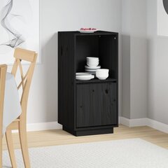 vidaXL puhvetkapp, must, 38 x 35 x 80 cm, toekas männipuit hind ja info | Elutoa väikesed kapid | kaup24.ee