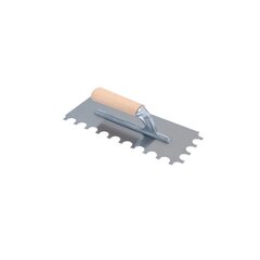Зубчатый шпатель с округлыми зубьями и деревянной рукоятью, 9 мм, 28 х 12 см цена и информация | Механические инструменты | kaup24.ee