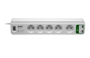 APC PM5U-FR Essential 5xFR riba + 2xUSB 5V, 2,4A laadija hind ja info | Pikendusjuhtmed, kaablid | kaup24.ee