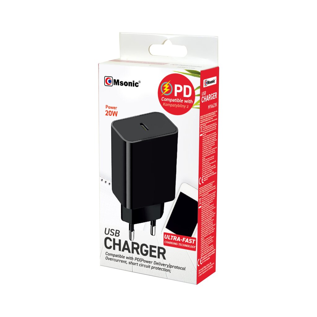 Msonic MY6623K Wall Charger USB-C PD hind ja info | Mobiiltelefonide laadijad | kaup24.ee