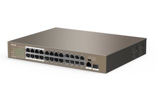 Tenda TEF1126P-24-250W Fast Ethernet (10/100) Power over Ethernet (PoE) 1U Grey цена и информация | Коммутаторы (Switch) | kaup24.ee