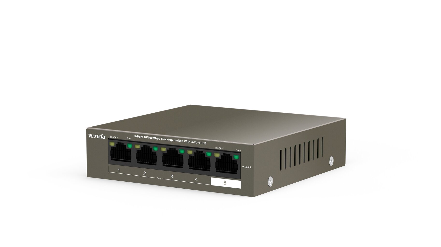 Tenda TEF1105P-4-63W-EU network switch Fast Ethernet (10/100) Power over Ethernet (PoE) Black цена и информация | Lülitid (Switch) | kaup24.ee