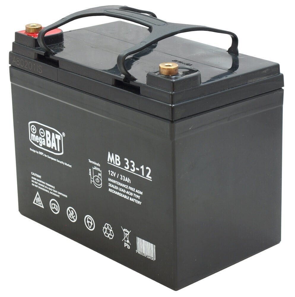 MPL megaBAT MB 33-12 UPS battery Sealed Lead Acid VRLA AGM 12 V 33 Ah Black цена и информация | Akud | kaup24.ee