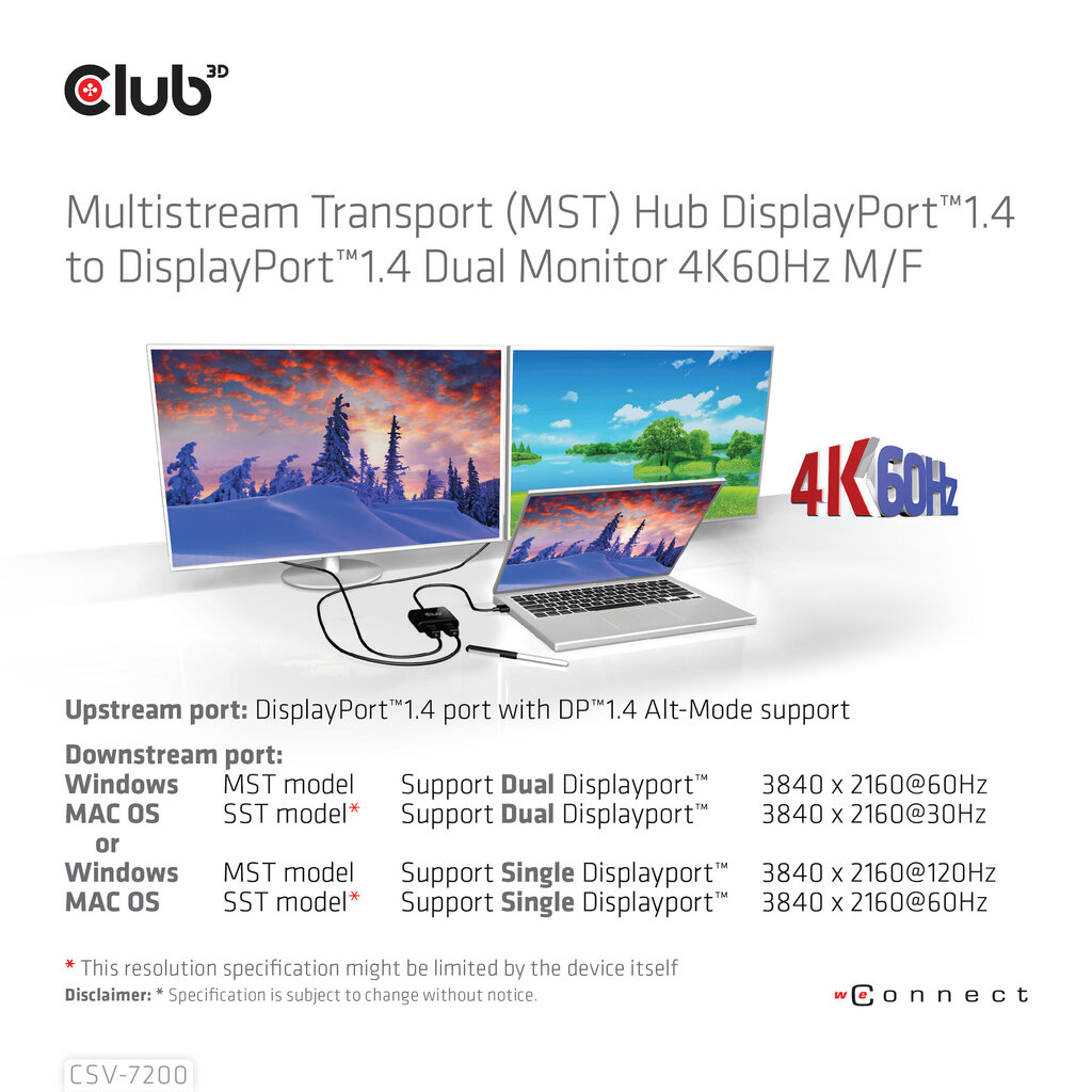 Hub Club 3D CSV-7200 hind ja info | USB jagajad, adapterid | kaup24.ee