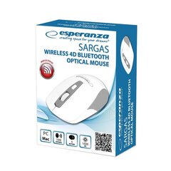 Juhtmeta hiir Esperanza EM130W Bluetooth 4D, valge цена и информация | Мыши | kaup24.ee