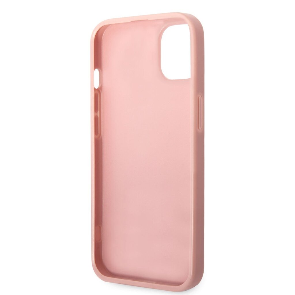 Guess PC/TPU Glitter Flakes Metal Logo Case for iPhone 14 Pink hind ja info | Telefoni kaaned, ümbrised | kaup24.ee