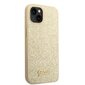 Guess PC/TPU Glitter Flakes Metal Logo Case for iPhone 14 Gold hind ja info | Telefoni kaaned, ümbrised | kaup24.ee